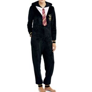 HARRY POTTER Pajamas Unisex Small S One-Piece Full-Zip Costume Hoodie Gryffindor
